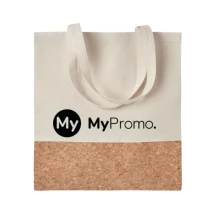 Tote bag | 160g/m2 | Twill katoen | Kurk details | Lange hengsels