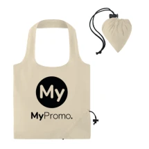 Foldable tote bag | Cotton 105g/m² | 40x38cm | Short handles | Drawstring closure