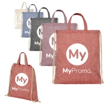 Draagtas | Gerecycled katoen 210g/m² & polyester | 38x42cm | Max. 5kg | Sluiting met trekkoord