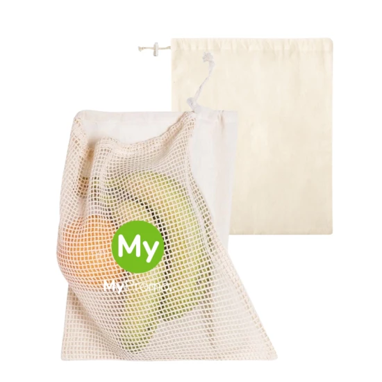 Mesh bag | Cotton 120g/m² | String closure | Adjusting accessory | 