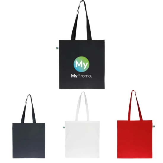 Shopping bag | Cotton 140g/m² | 38x42cm | Fairtrade | Black