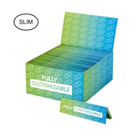 Rolling papers display 50pcs | Bleached | King size slim | High quality | Slow burning | MOQ: 200 | 15 weeks delivery time