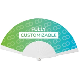 Fan | Plastic | Large logo | 23x42cm when opened | Fully customised