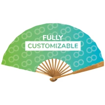 Éventail | Bambou et polyester | Impression totale des deux côtés | 23x42 cm ouvert | Livraison : 30–35 jours