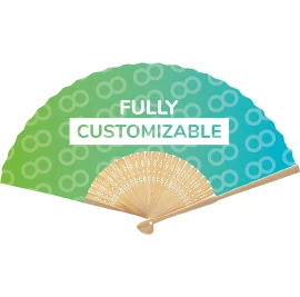 Fan | Bamboo & Paper | All-over printing | 21x38cm when opened | Fully customized