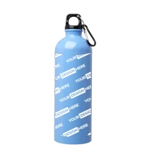 Gourde | Acier inoxydable recyclé et PP | 750 ml | Avec mousqueton | Impression en quadrichromie