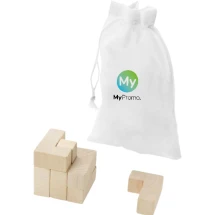 Hersenkraker | Houten vierkantjes | Katoenen zakje