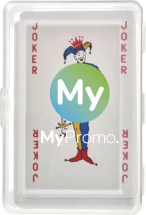 Spel kaarten | Transparante PET cassette | 54 kaarten | Afdrukken op de doos