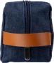 Toilettas | Denim & PU | Kort handvat