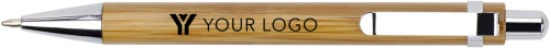 Eco ballpoint pen | Bamboo | Metal clip | black