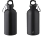 Waterfles | Gerecycled roestvrij staal & PP | 400ml | Met aluminium karabijnhaak | Duurzaam