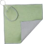 Golf towel | rPET | 31.5x31.5cm | With golf ball pouch & metal hook | Machine washable