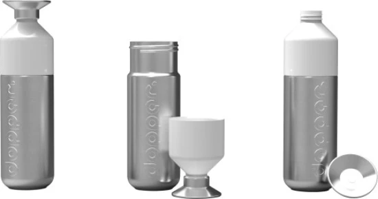 Dopper Steel water bottle | Stainless steel | 800 ml | Sustainable | silver;white