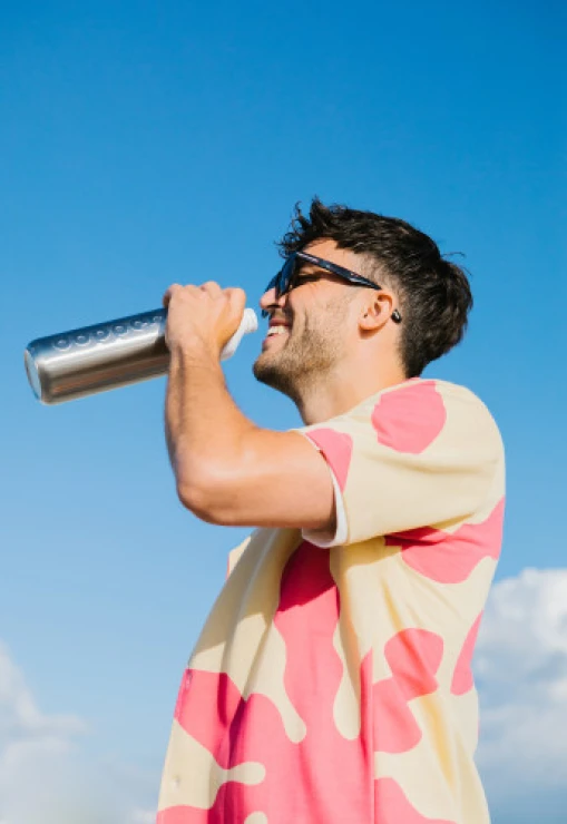 Dopper Steel water bottle | Stainless steel | 1,1L | Sustainable | silver;white