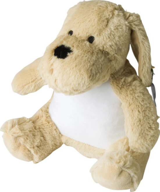 Pluchen knuffelhond | Polyester & PP | 16,0x13,0x20,0 cm | beige