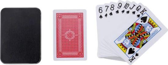 Speelkaarten | Papier en ijzer | 52 kaarten | Met metalen blik | zwart