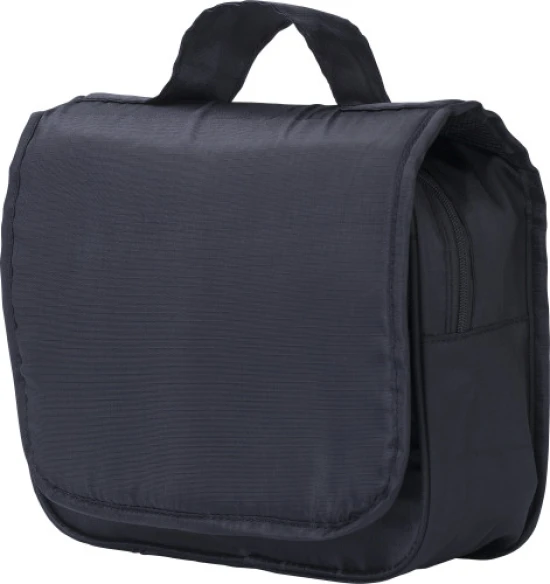 Travel toiletry bag | 210D Polyester | 23,0x8,0x21,0 cm | Zippered | black