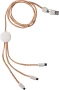 Câble de chargement | Acier inoxydable et paille de blé | 120cm | USB-A/USB-C | Écologique