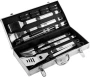 Grill-Set | Edelstahl-Set | Aluminium-Koffer | 9-teilig