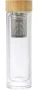 Doppelwandige Flasche | Bambus und Glas | 420 ml | Inklusive Teefilter