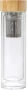 Doppelwandige Flasche | Bambus und Glas | 420 ml | Inklusive Teefilter