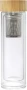Doppelwandige Flasche | Bambus und Glas | 420 ml | Inklusive Teefilter