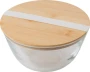Schüssel | Borosilikatglas | ø16.8 cm | Mit Bambusdeckel | Umweltfreundlich
