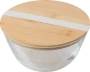 Schüssel | Borosilikatglas | ø16.8 cm | Mit Bambusdeckel | Umweltfreundlich