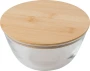 Ciotola | Vetro borosilicato | ø16.8 cm | Coperchio in bambù | Ecologico