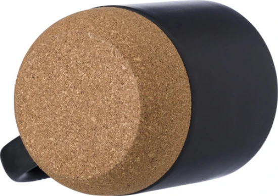 Mok | Keramiek en kurk | 300ml | zwart