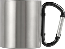Double walled mug | Stainless steel | 185 ml | Carabiner