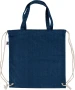 Kordelzugbeutel | Recycelter Denim | 40 x 38cm | Lange Henkel | Nachhaltig