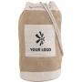 Jute duffel bag with metal eyelets