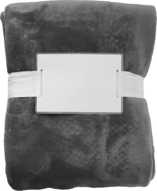 Deken | Fleece 280 gr/m² | 120 x 150 cm | Wit lint & karton | grijs