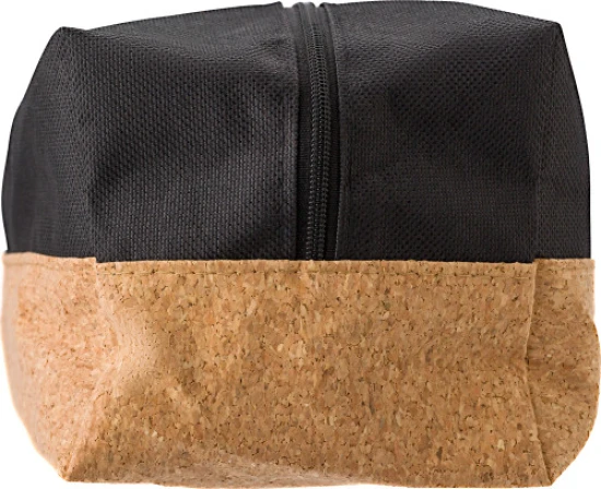 Toiletry bag | Polyester and cork | 24.5x1 x11cm | Zipper | green