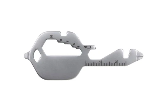 BrandCharger multi-tool | Stainless steel | 73x30x2.5cm | 12 tools in -1 | Key-shaped | silver