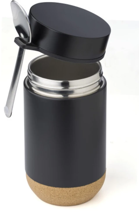 Thermoslunbox | Roestvrij staal | 40 cl | Lepel van roestvrij staal | zwart