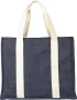 Sac shopping | Denim 280g/m² | Avec soufflets | Bouton de fermeture