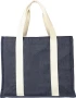 Sac shopping | Denim 280g/m² | Avec soufflets | Bouton de fermeture