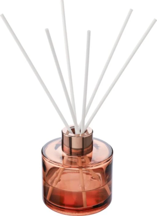 Diffuser | Glas | 7 x 7 x 16 cm | Zes geurstokjes | bruin