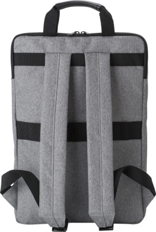 Polycanvas backpack | Polyester and plastic | 15inch laptop compartment | Padded shoulder straps | black