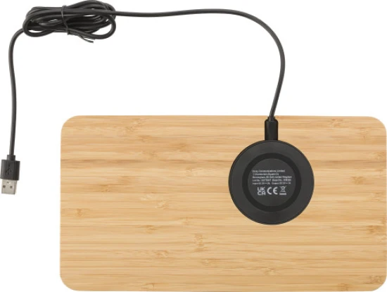Organiser with wireless charging | Bamboo | 5W | Incl USB charging cable | bamboo