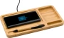 Organiser with wireless charging | Bamboo | 5W | Incl USB charging cable