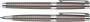 Charles Dickens Schreibset | Metall | Grauer Metallkugelschreiber und Rollerball