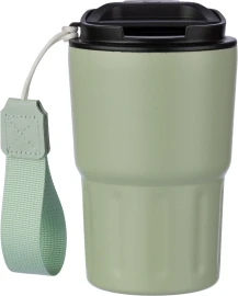 Tazza a doppia parete | Acciaio inossidabile | 320 ml | Fascia per il trasporto