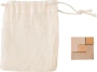 Cube en bois | Casse-tête | Emballé dans une pochette en coton