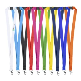 Lanyard | Polyester | Breite: 2 cm | Sicherheitsverschluss im Nacken | Metallkarabiner