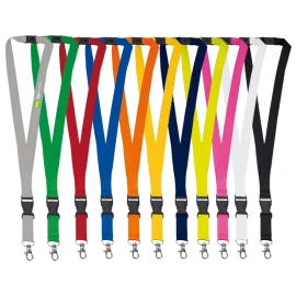 Schlüsselband | Polyester | 520x20mm | Abnehmbare Kunststoffschnalle | Metallclip | Vollfarbdruck