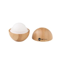 Lip balm ball | ABS and bee wax | Vanilla taste | Bamboo case