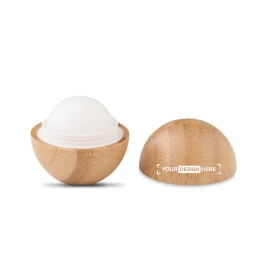 Lip balm ball | ABS and bee wax | Vanilla taste | Bamboo case